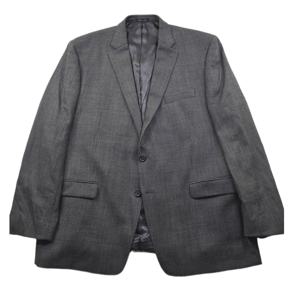 Lauren Ralph Lauren Micro Check Blazer Mens 48R Gray 100% Wool Sport Coat Jacket